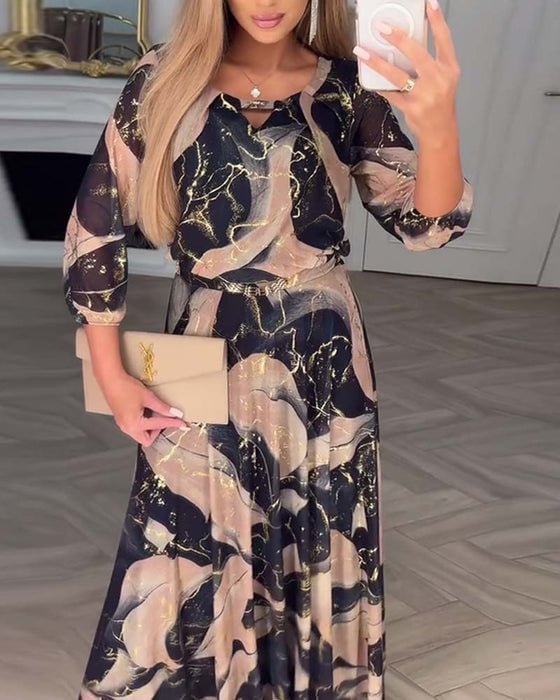 Camille Chiffon-Kleid mit Print