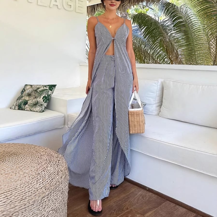 Aislinn | Gestreiftes Lounge-Set | Tank, Oberteil & Hose