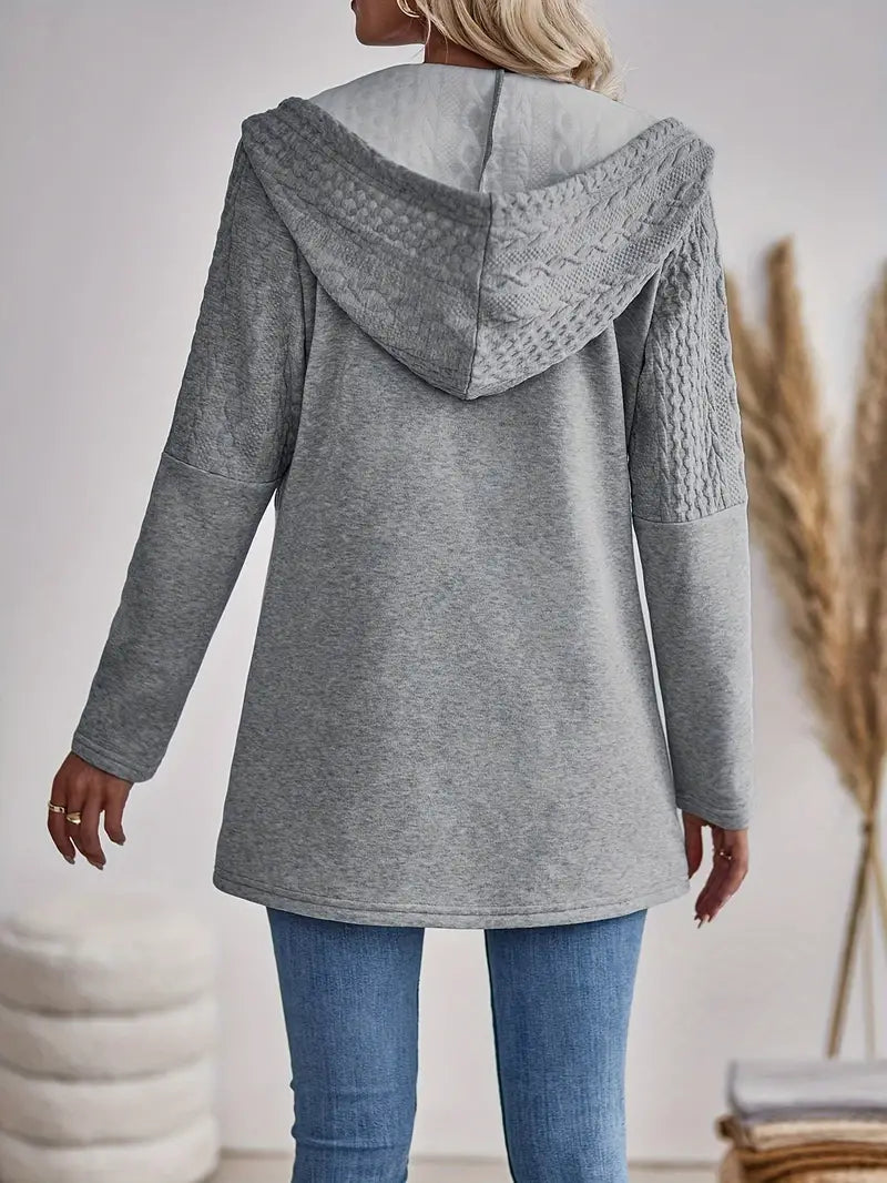Valentina – Gestrickte Kapuzenjacke mit Reißverschluss