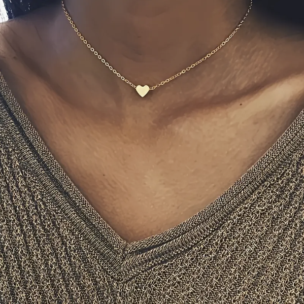 Herz Anhänger aus Silber & Gold mit Halskette