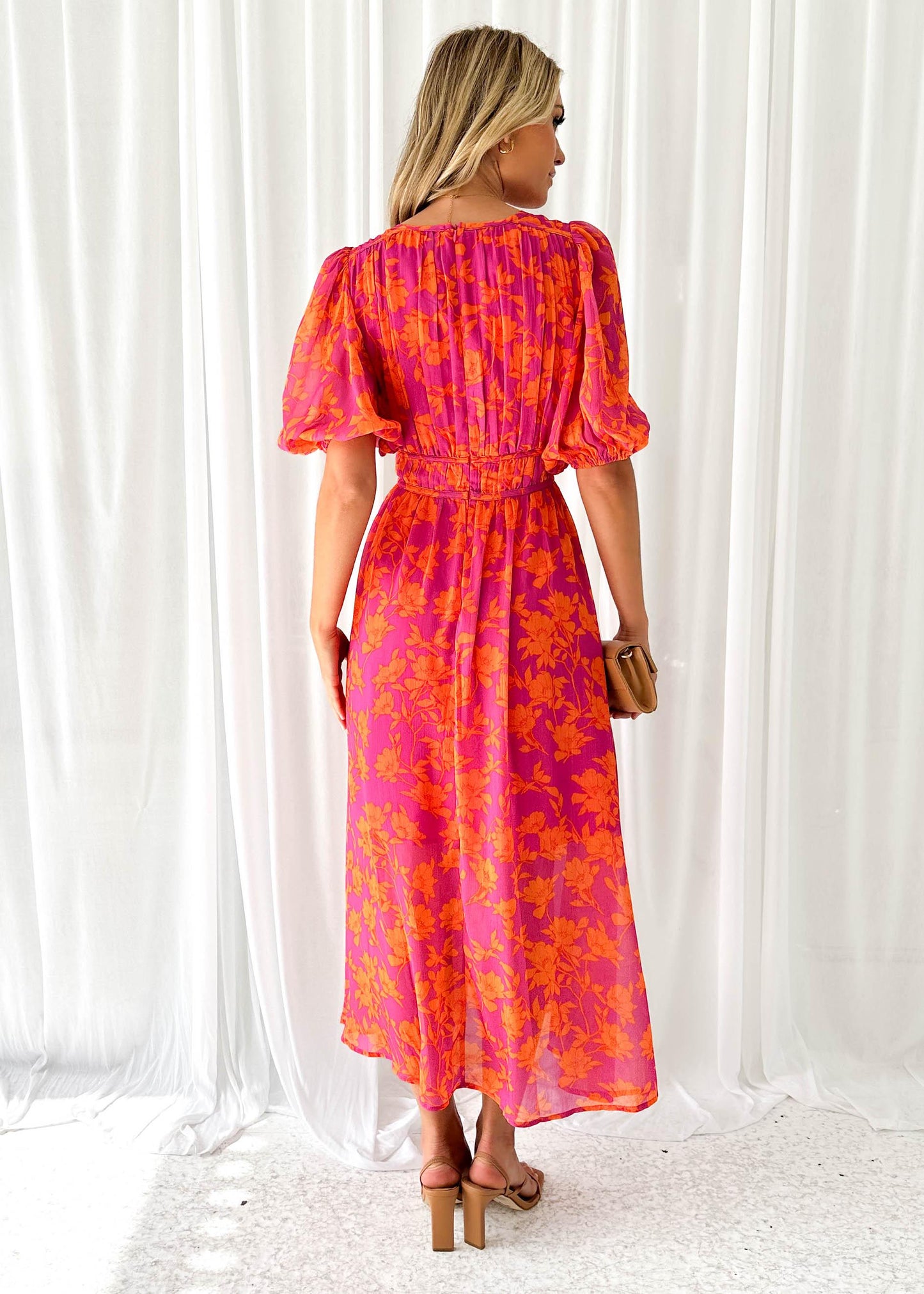 Luna™ - Modernes Flora Midi-Kleid