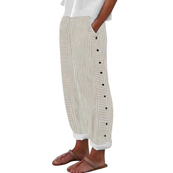 Yareli – Gestreifte Wide-Leg Hose