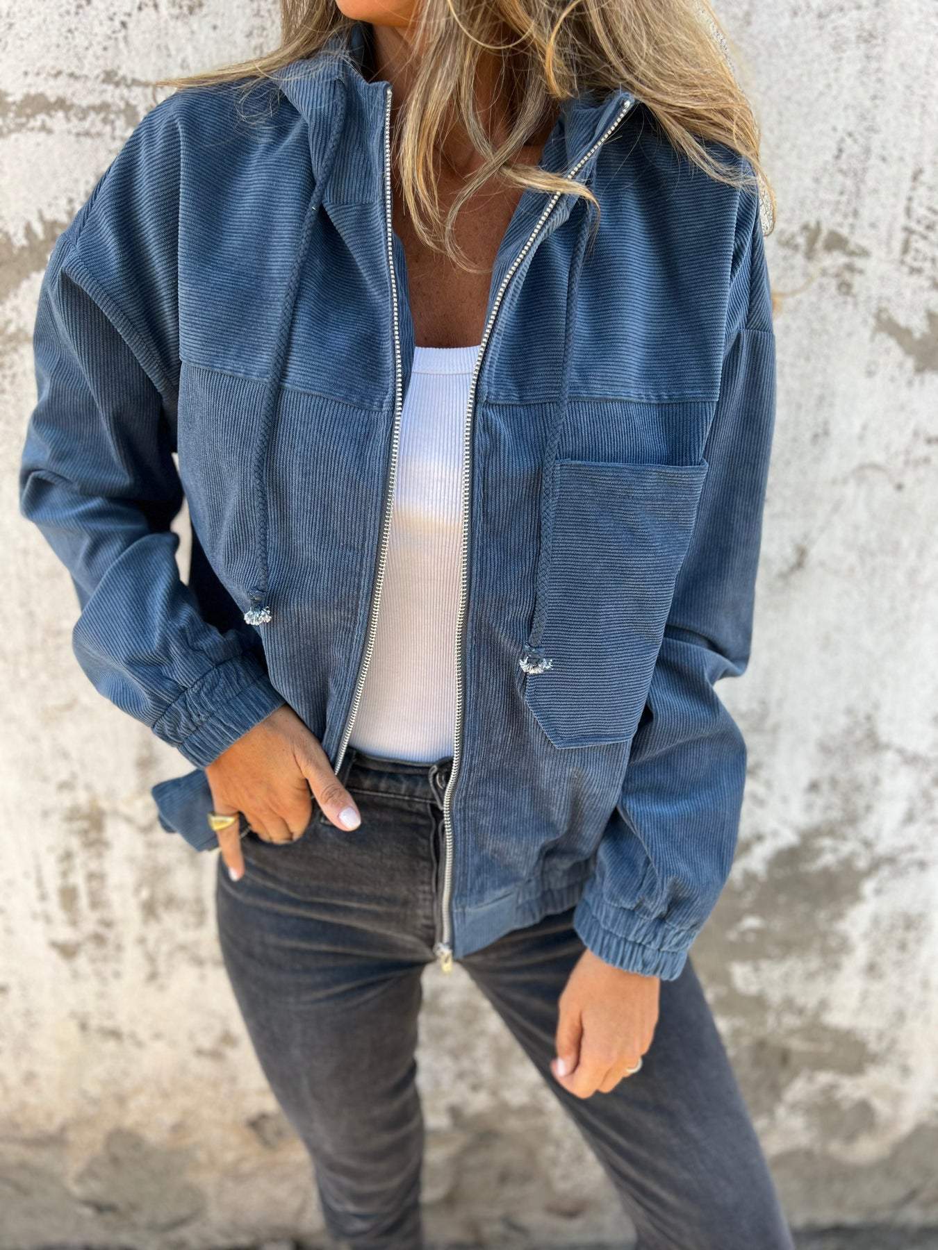 Audrey  - Lässige Jacke mit Kapuze