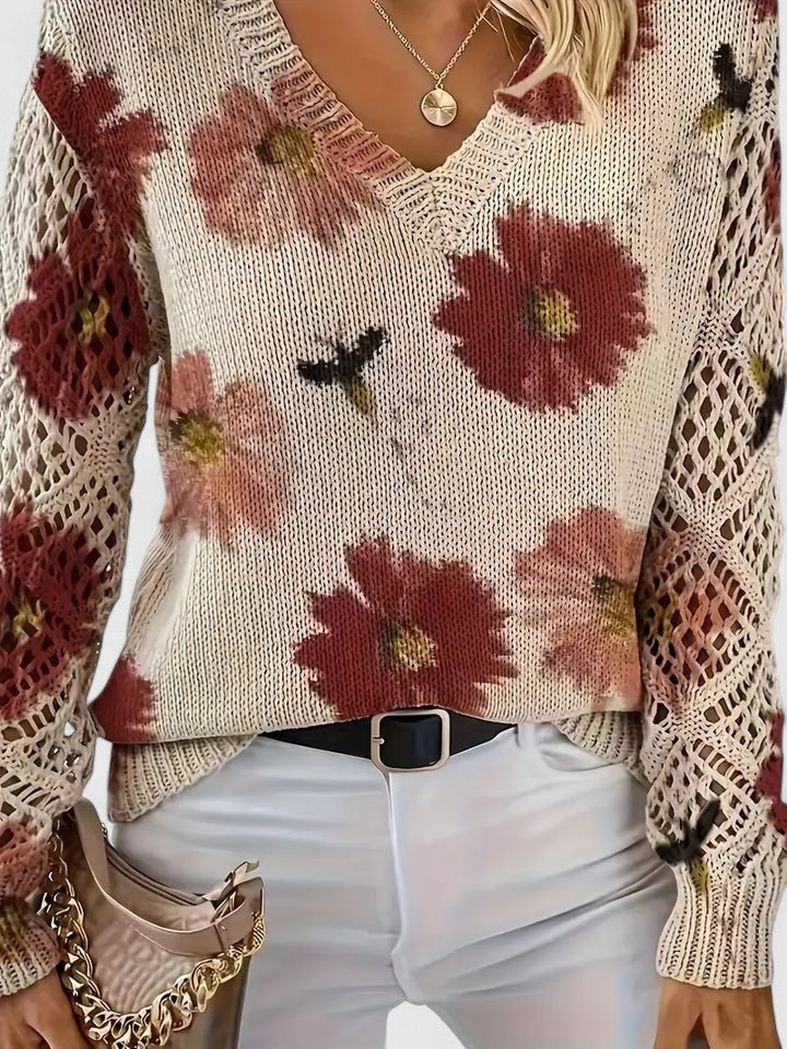Beatrice – Geblümter Strickpullover