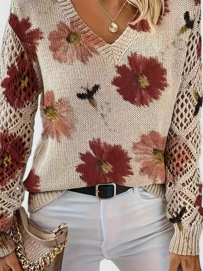 Beatrice – Geblümter Strickpullover