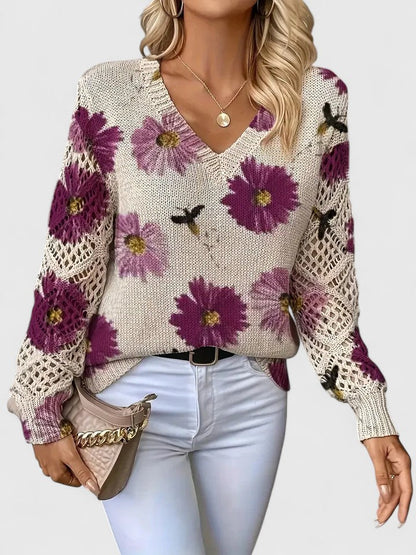 Beatrice – Geblümter Strickpullover