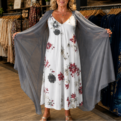 Wearbella – Geblümtes Maxi-Kleid mit passendem Duster