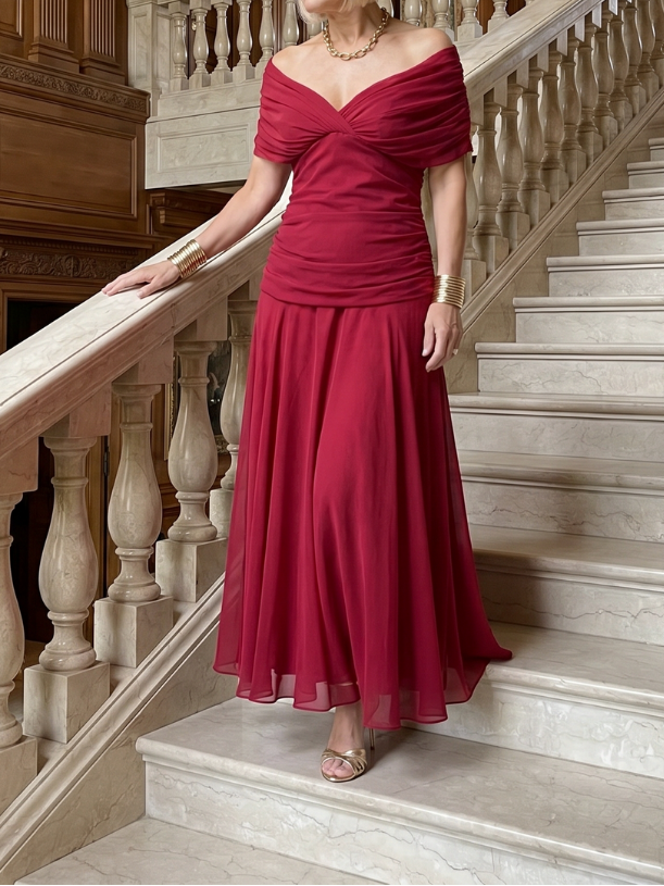 Elisabeth - Midikleid mit Schulterfreien Trägern