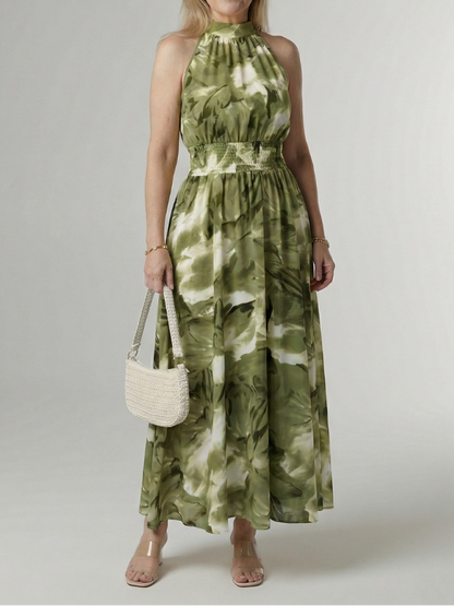 Sylin - Midikleid mit Neckholder und geraffter Taille