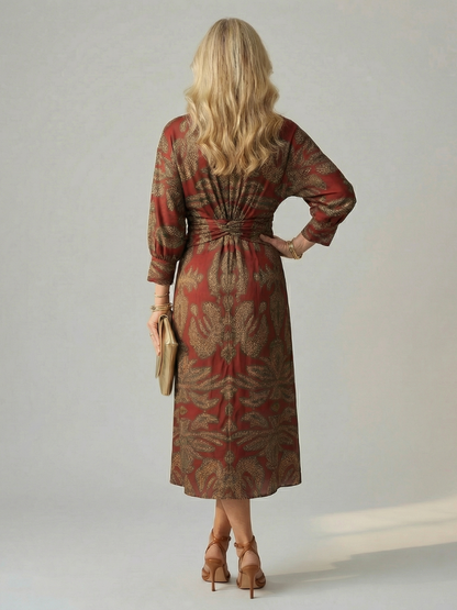 Lune - Midi-Wickelkleid Natur