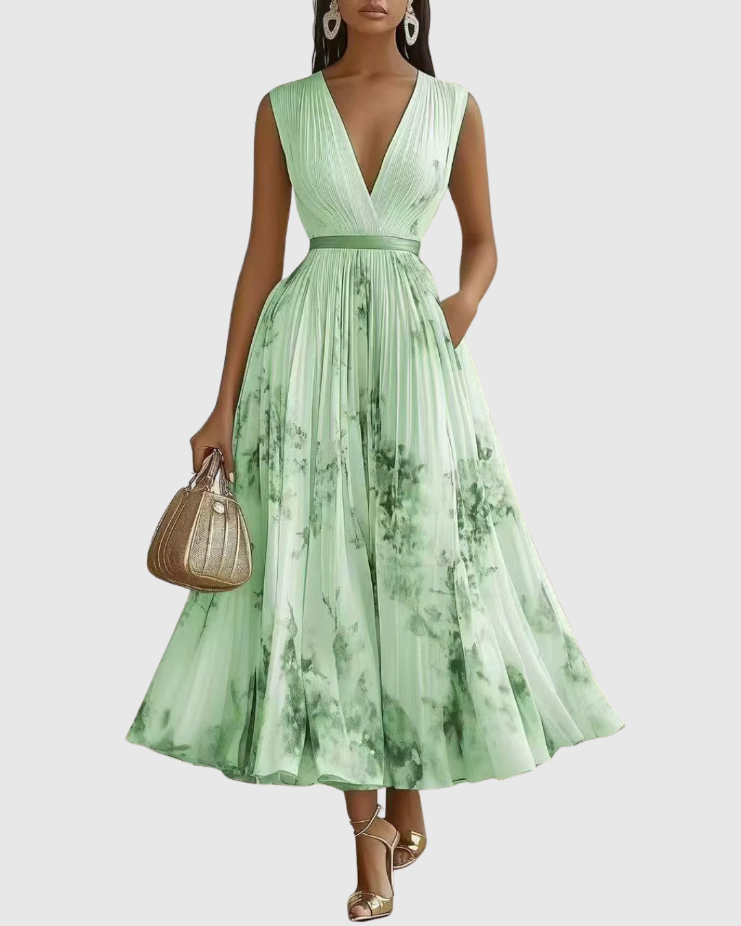 Siena™ - Elegante Plissee Maxi Kleid