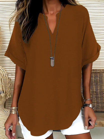 Xalina Bluse mit Kerb-Ausschnitt