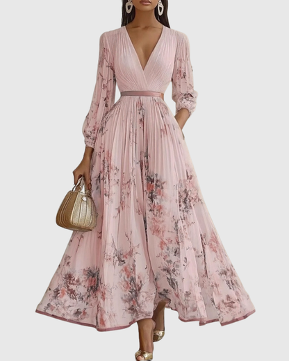 Siena™ - Elegante Plissee Maxi Kleid