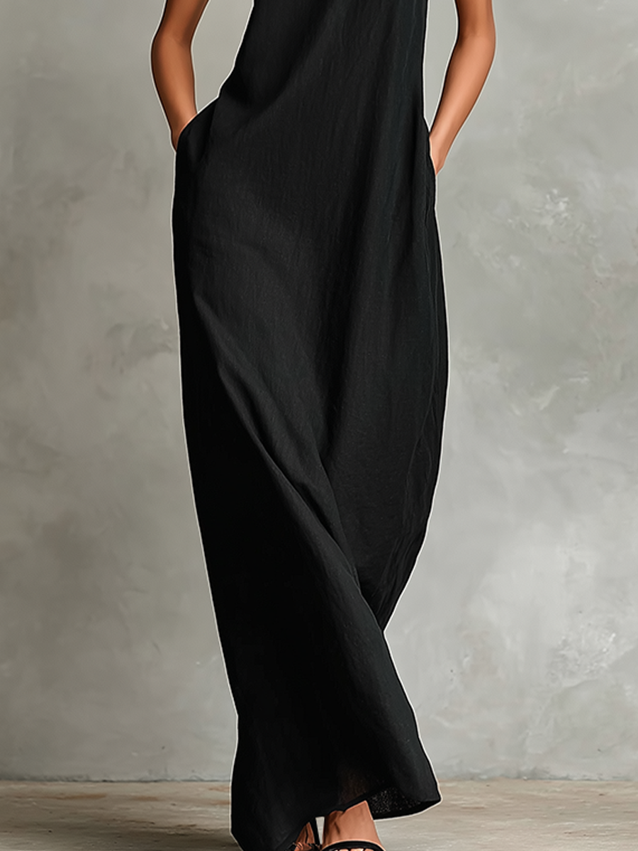 Imeria – Halter-Maxi-Kleid mit Seitentaschen