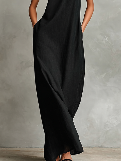 Imeria – Halter-Maxi-Kleid mit Seitentaschen