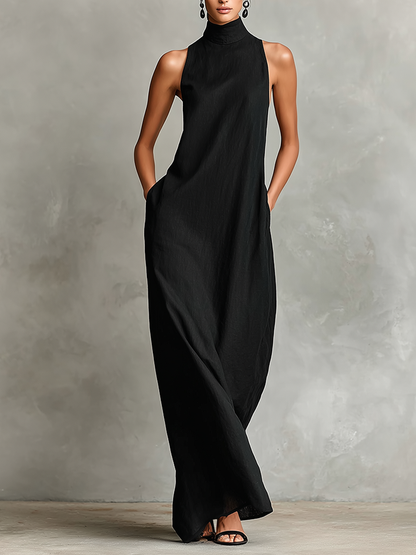 Imeria – Halter-Maxi-Kleid mit Seitentaschen
