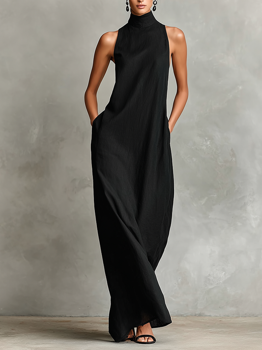 Imeria – Halter-Maxi-Kleid mit Seitentaschen