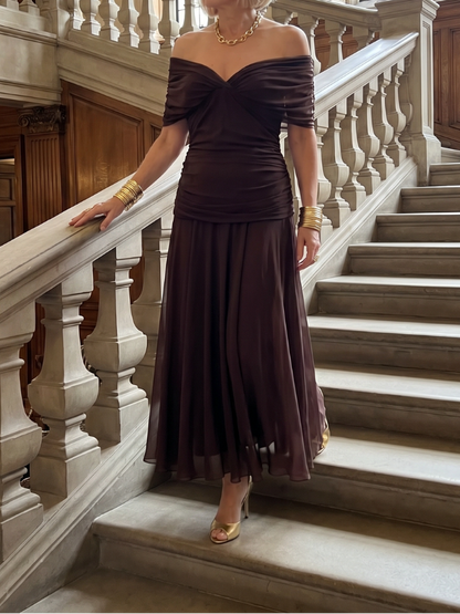 Elisabeth - Midikleid mit Schulterfreien Trägern
