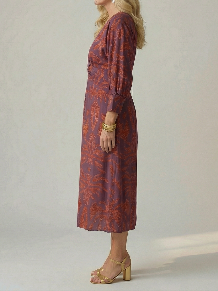 Lune - Midi-Wickelkleid Natur