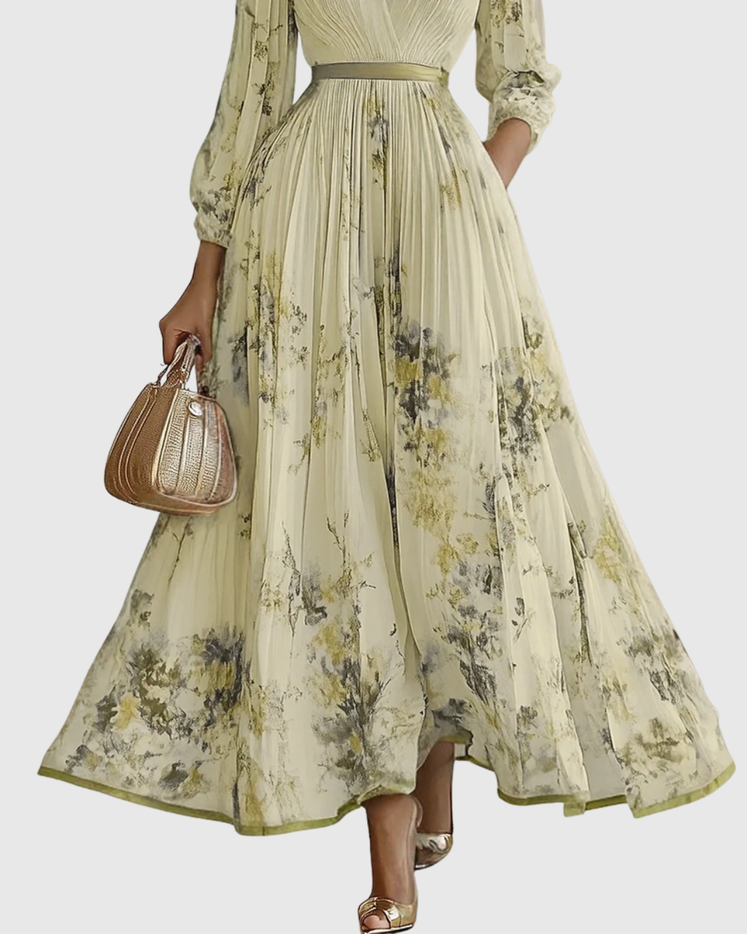 Siena™ - Elegante Plissee Maxi Kleid