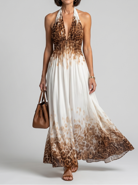 Orlune - Midikleid mit Falten in Weiß