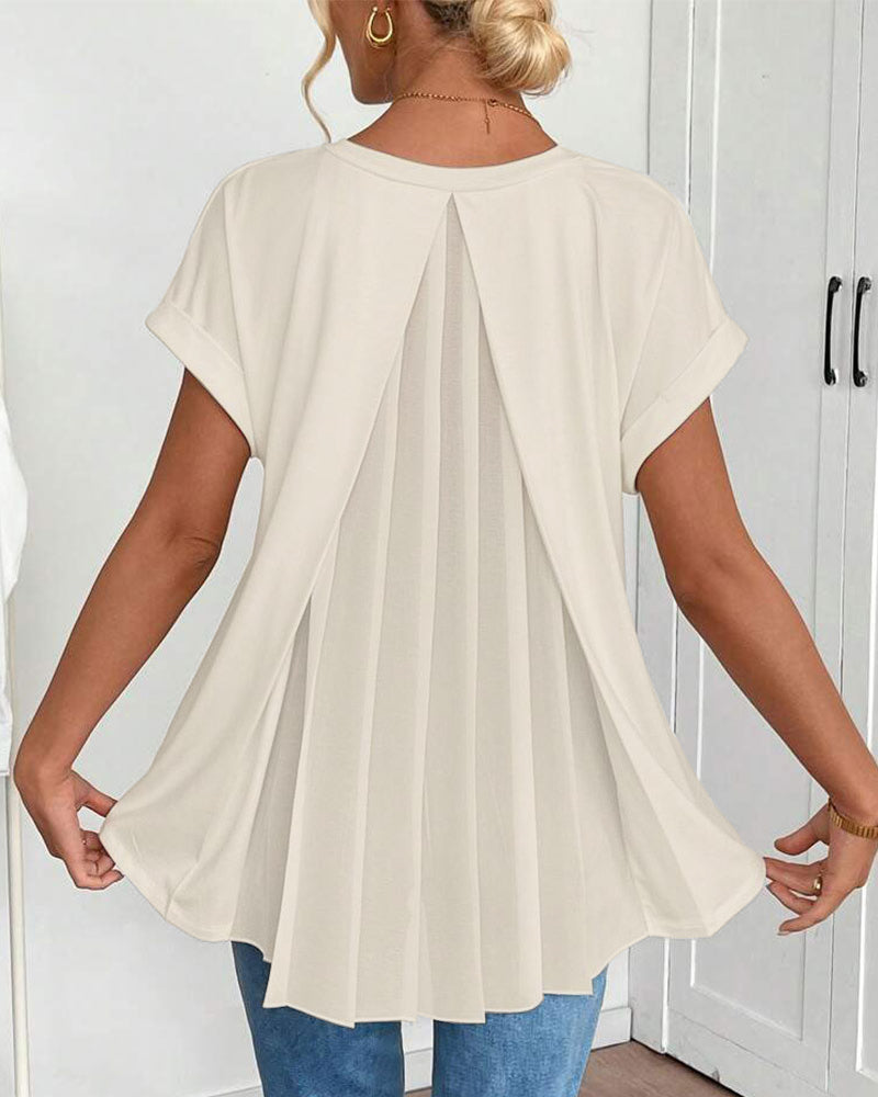 T-Shirt kurzärmelig einfarbig Patchwork