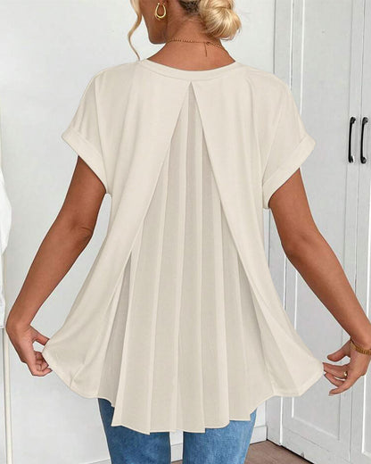 T-Shirt kurzärmelig einfarbig Patchwork