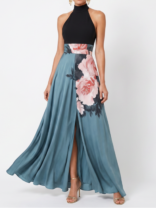 Olympas - Maxikleid mit Trägern und Blumenshirt