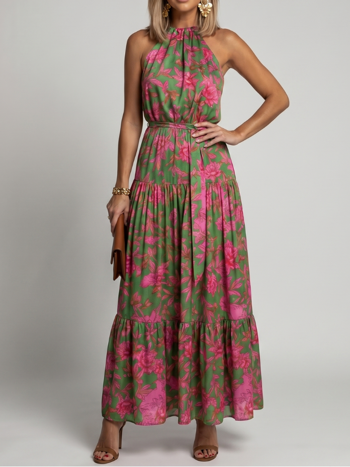 Rowen - Midikleid mit Halterneck und Drapierung