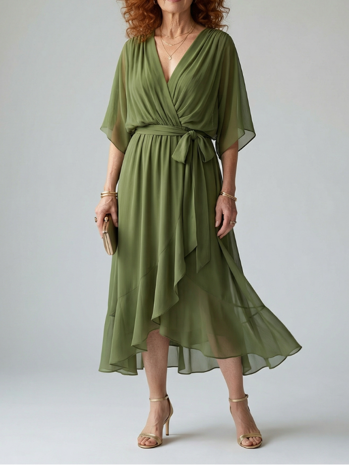 Elric - Midi Drapierte Robe