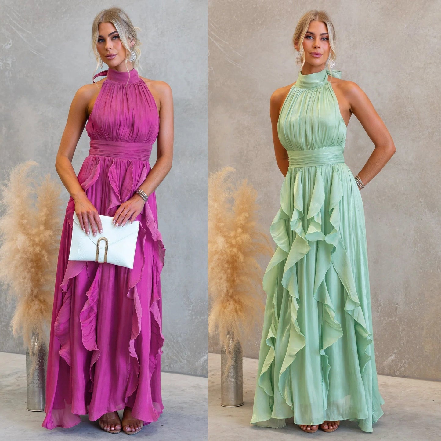 Maxikleid mit Rüschen Celestia