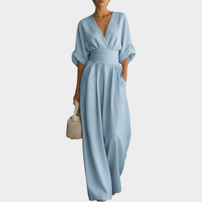 Weicher Drapierter Wide-Leg Jumpsuit
