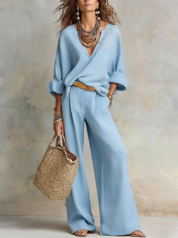 Off-White Leinen Resort Wear Set – Locker & Luftig