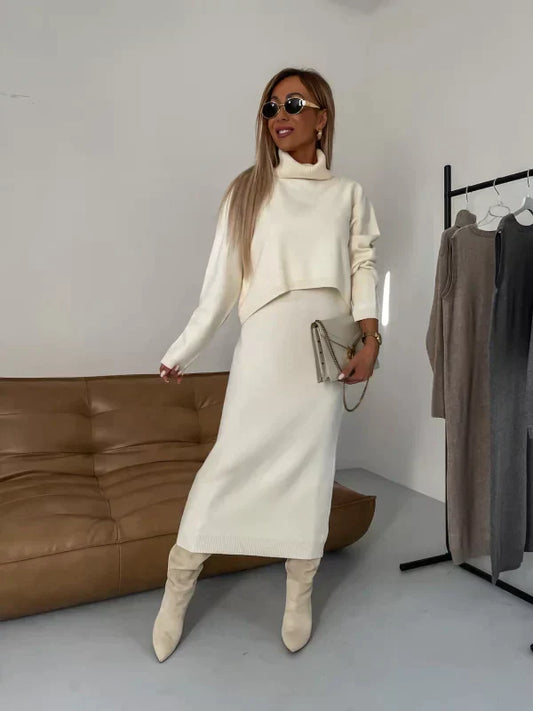 Rosie - Elegantes Pullover-Kleid Set