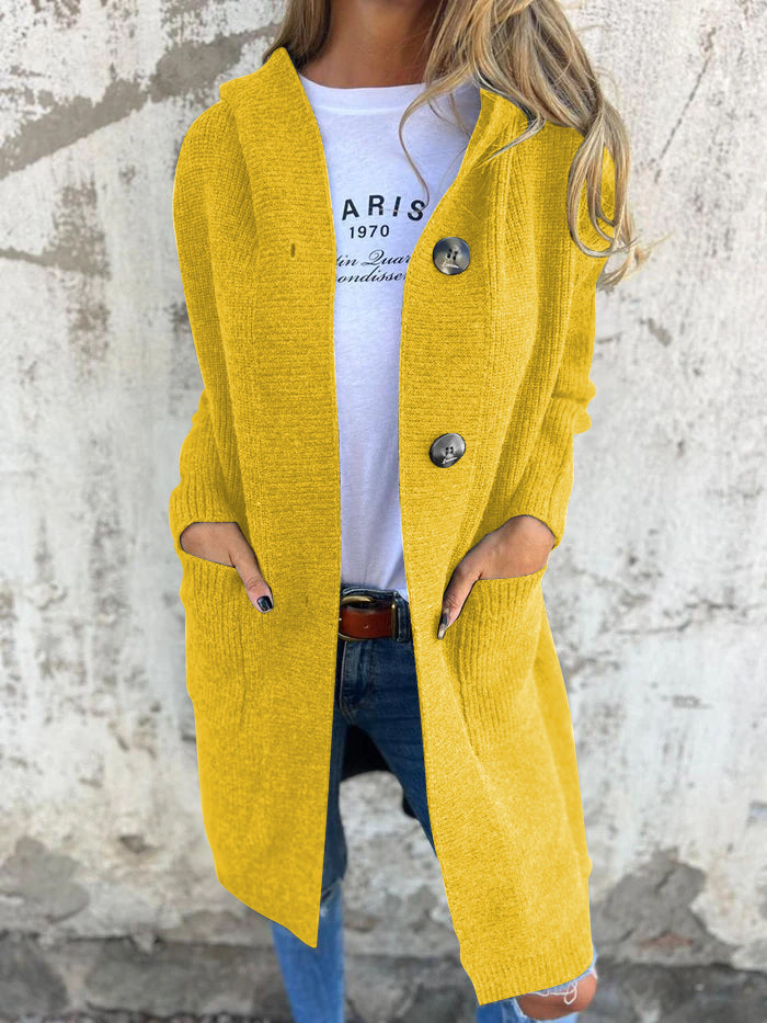 Frida - Eleganter langer Strickcardigan