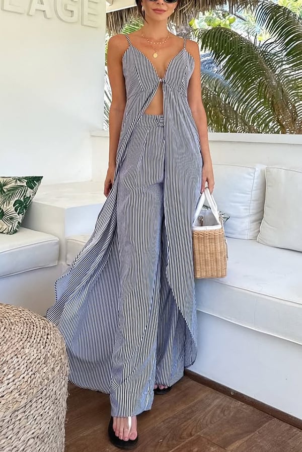 Aislinn | Gestreiftes Lounge-Set | Tank, Oberteil & Hose