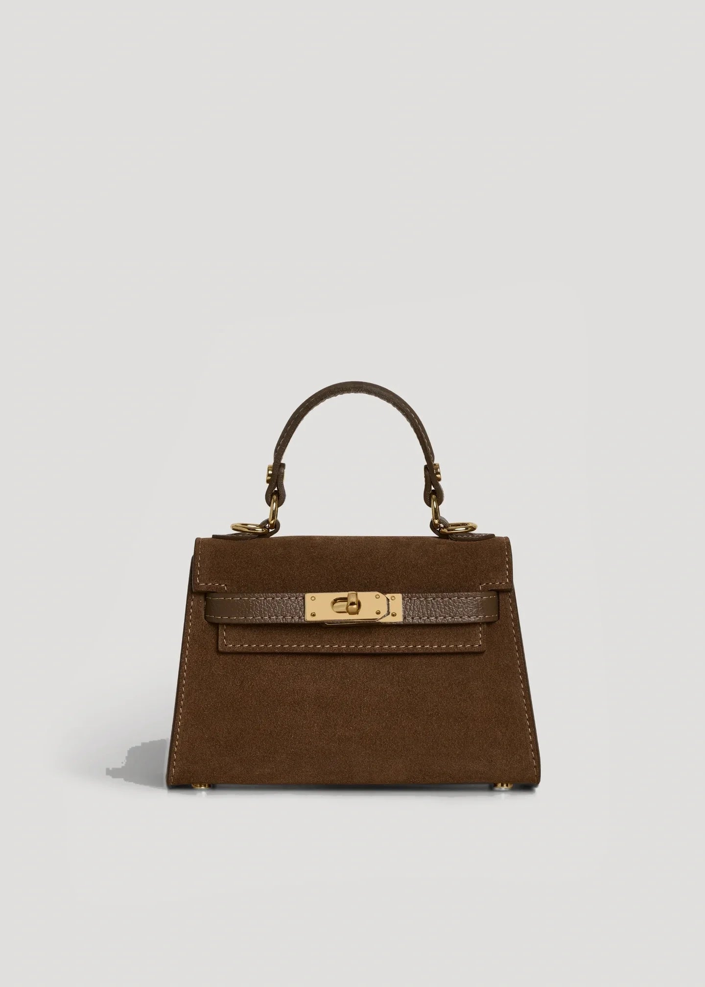 LINA MINI VELOURSLEDER SCHOKOLADENBRAUN UND TAUPE