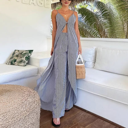 Aislinn | Gestreiftes Lounge-Set | Tank, Oberteil & Hose