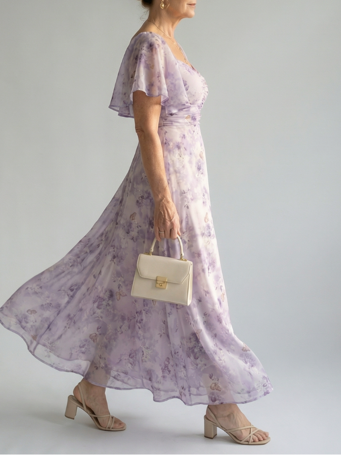 Vaelis - Midikleid mit Volantärmeln