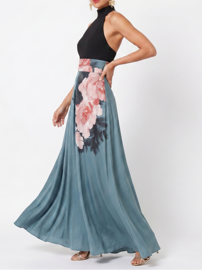 Olympas - Maxikleid mit Trägern und Blumenshirt