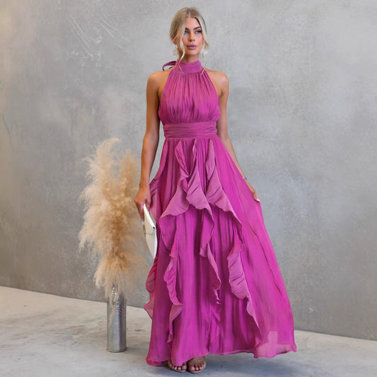 Maxikleid mit Rüschen Celestia