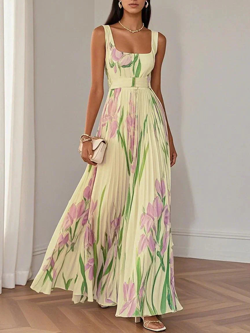Yara™ - Maxikleid aus Plisseeschiffon
