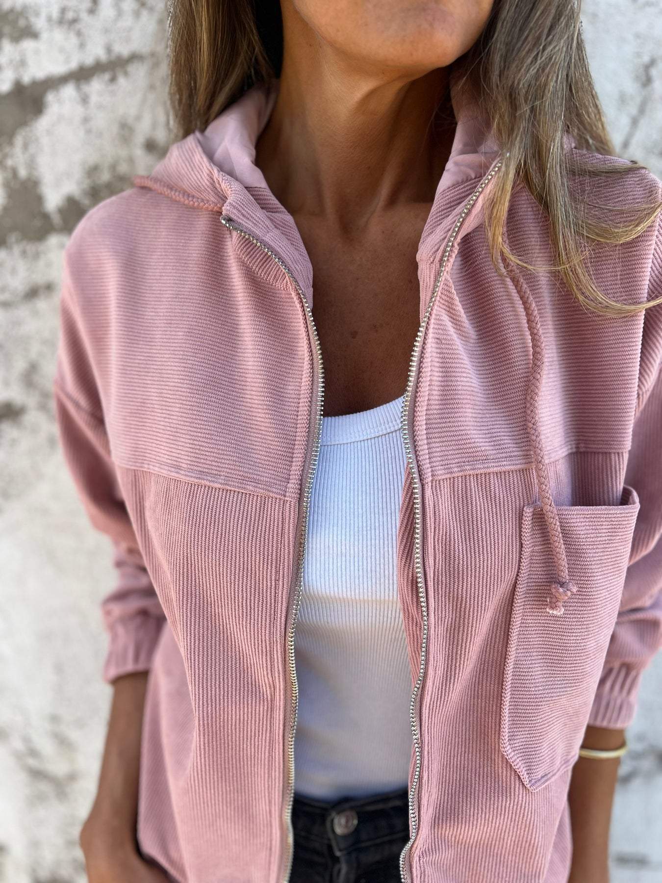Audrey  - Lässige Jacke mit Kapuze