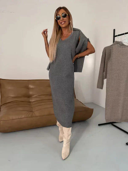 Rosie - Elegantes Pullover-Kleid Set