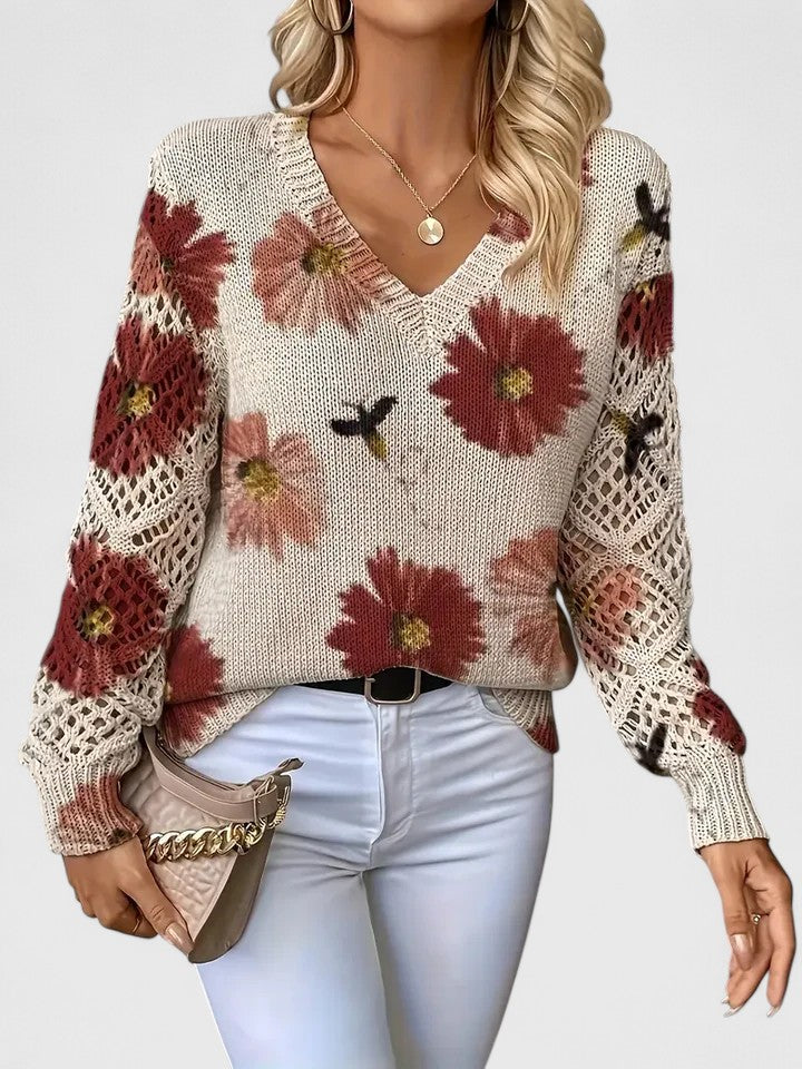 Beatrice – Geblümter Strickpullover