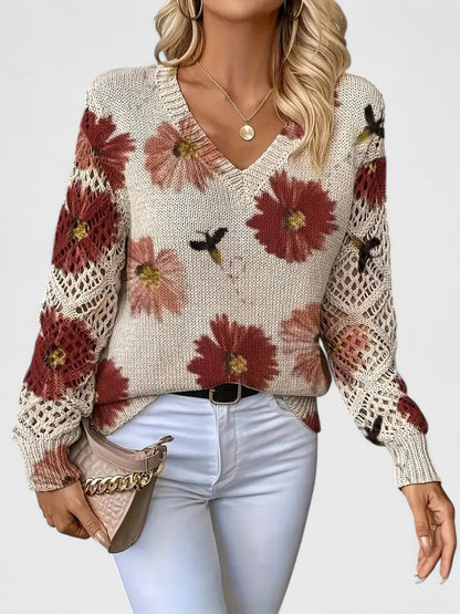 Beatrice – Geblümter Strickpullover
