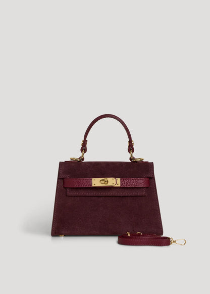 LINA MINI VELOURSLEDER BURGUND