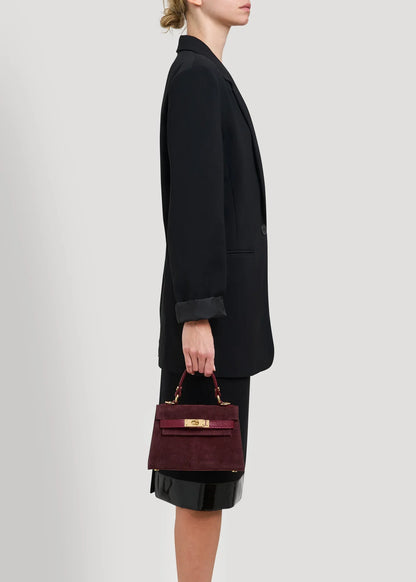 LINA MINI VELOURSLEDER BURGUND