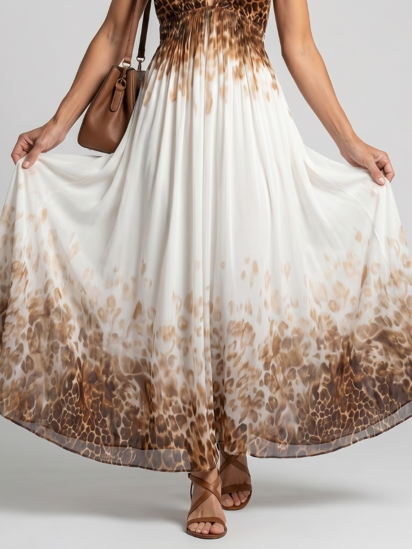 Orlune - Midikleid mit Falten in Weiß