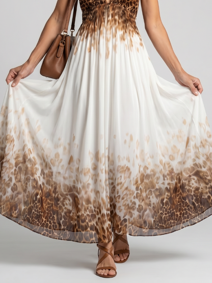 Orlune - Midikleid mit Falten in Weiß